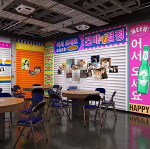 Affiche d'opéra coréen Curtained Door Background Mural Cuisine coréenne Restaurant Wallpaper - Product Image 2