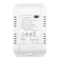 Module de relais WiFi 30A 85-265V, interrupteur intelligent avec moniteur de puissance, contrôleur d'automatisation domestique, contrôle Tuya, compatible Alexa Google Home