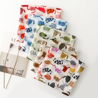 Automne coton châles écharpe Vintage longue musulmane Hijab écharpe avec glands Viscose Animal chat imprimé nouveau foulard pour les femmes