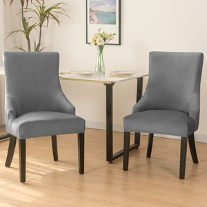 Soild Kleur Wasbare Eetkamerstoel Hoes Fluwelen Elastische <span class=keywords><strong>Wingback</strong></span> Stoel Hoes Hoge Rug Schuine Fauteuils Hoes Voor Interieur - Product Image 2