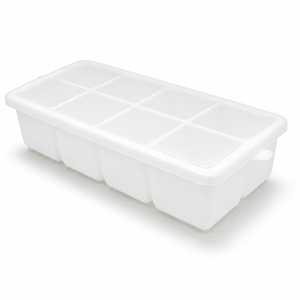 Bac à glaçons carré antiadhésif 8 compartiments en silicone platine durable, facile à démouler, indispensable pour les fêtes estivales, grille de refroidissement de cuisine - Product Image 1