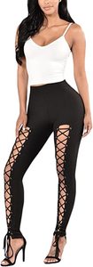 Women's High Waisted <b>Tummy</b> <b>Control</b> Yoga Pants Lace up Workout Stretch Running Active Leggings High Quality Customized - Product Image 4