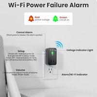 Alarme de panne de courant WiFi, lot de 2, notifications intelligentes via application, alerte congélateur format mini, 110 dB, indicateur LED, détection de tension, pour la maison