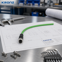 Connecteur Circulaire KRONZ M12 Haute Flexibilité Blindé pour Caméra Industrielle, Câble Ethernet Gigabit, Connecteurs de Capteur 8 Broches X-Coding