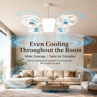 Ventilateur de plafond LED E27 pliable avec télécommande, lumière de drone moderne à intensité variable pour la maison