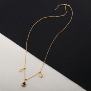 Collana fatta a mano collana Vintage Premium simbolo MQ ciondolo di cristallo blu per Virgo - Product Image 6