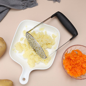 Stainless Steel Potato Masher With Black Handle Dishwasher Safe For Kitchen Use - Product Image 2