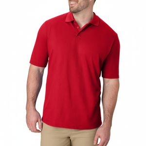Chemises polo pour hommes à manches longues personnalisables pour le printemps/été, tissu jersey respirant avec motif uni à col montant - Product Image 1