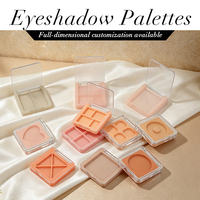 Palette de maquillage multi-styles vide en ABS+PS+PET avec couvercle transparent, étui pour fards à paupières, blush et poudre, logo personnalisé, OEM, vente en gros, en vrac