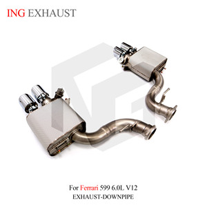 Tubo de escape de acero inoxidable <span class=keywords><strong>ING</strong></span> Catback para Ferrari 599 6.0L V12 con escudo de cabeza piezas de tubo de torneado automático de alto rendimiento de flujo - Product Image 5