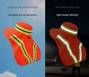 Foldable <b>Cap</b> Upf 50+ High Visibility Reflective Outdoor Neck Protector Uv <b>Large</b> Brim Sun Protection Hat Quick Dry - Product Image 4