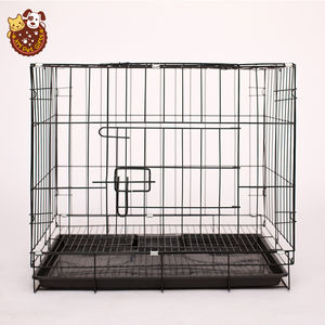 Toptan dayanıklı taşınabilir katlanabilir iki kapı üst yük paslanmaz çelik köpek evcil hayvan kafesi satılık - Product Image 3