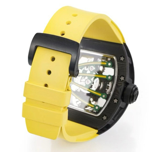 Reloj de pulsera para hombre con movimiento automático, esqueleto, forma de barril, tourbillon, fibra de carbono, adecuado para deportes, negocios y uso diario. - Product Image 6