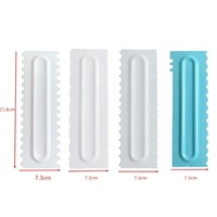 31 Modèles de Spatules/Lisseurs à Crème en Plastique Bleues et Blanches, Kit d'Outils de Pâtisserie pour Gâteaux