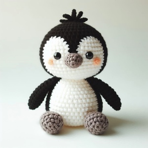 Crochet hoàn thành dễ thương chim cánh cụt plushie <span class=keywords><strong>handmade</strong></span> Crochet phim hoạt hình động vật dệt kim Amigurumi chim cánh cụt Keychain - Product Image 4