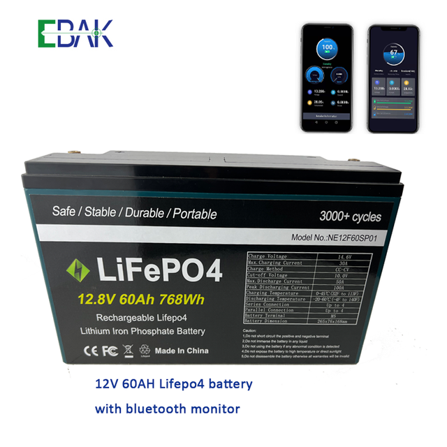 12 Volt Deep Cycle Lifepo4 Battery 12v 50ah/60ah Lithium Ion Battery for Electric Boat UPS