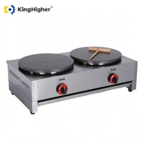Machine à crêpes double professionnelle au gaz 40 cm, antiadhésive, en acier inoxydable, pour crêpes françaises croustillantes, idéale pour les hôtels