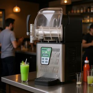 Machine à slush commerciale 4L D0100X3EH6P en acier inoxydable 2800W pour margaritas, smoothies et boissons glacées - Product Image 2