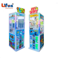LIFUN Gamer Quest Machine à griffes d'arcade à monnayeur avec construction en métal et plastique, prise en charge de l'anglais, 5 casiers à prix