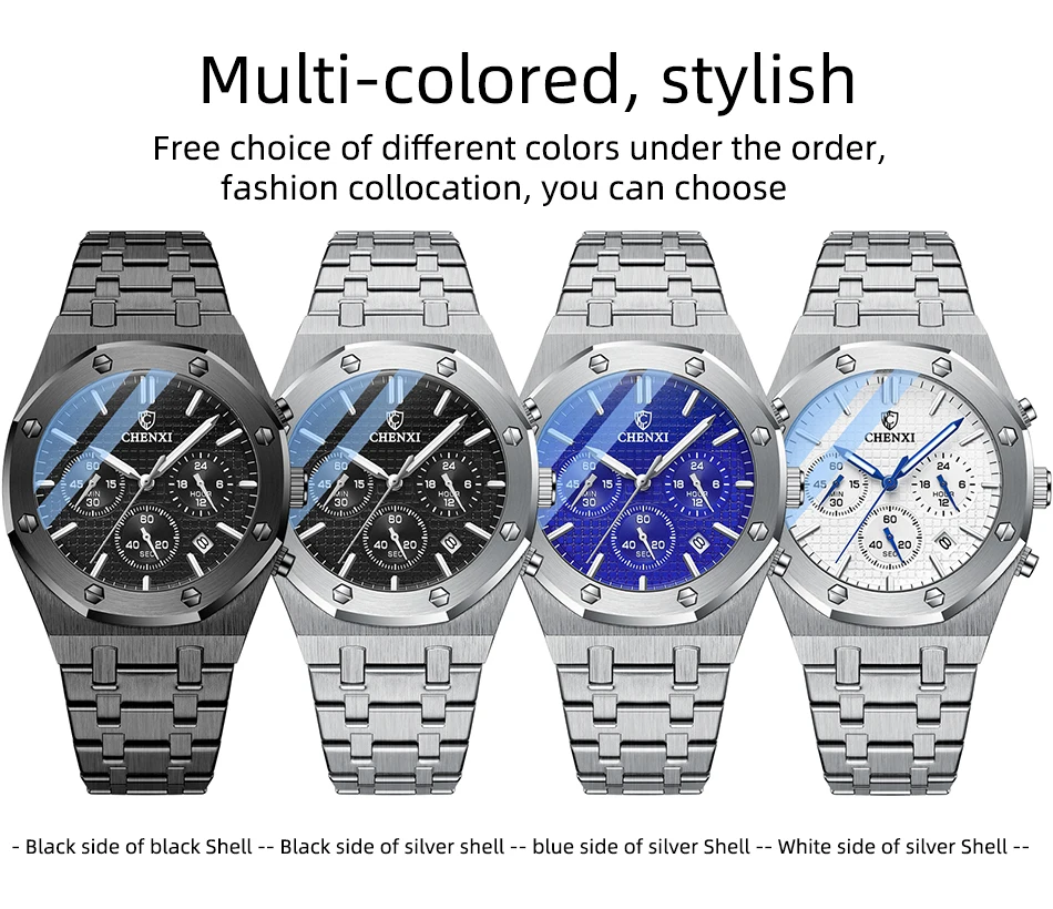 CHENXI Fashion Business Men Gift Watch Top Luxury Brand Quartz Watch Men Stainless Steel Waterproof Wristwatch Relogio