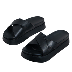 Chaussures d'extérieur pour femmes en cuir véritable, antidérapantes, style urbain tendance, dessus en cuir de vachette (4,5 cm), printemps/automne - Product Image 2