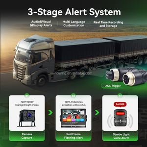 Nachtsicht Wasserdichtes 7 "IPS BSD Blind Spot Detection <span class=keywords><strong>System</strong></span> 4CH Rückfahr kamera für LKW Bus LKW-Parks ensor Alarm - Product Image 5