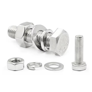Factory Stock Custom M3 M5 <strong>M6</strong> M8 M10 M12 M16*60 Stainless Steel A2 A4 DIN931/933 Hex Nut And <strong>Bolt</strong> Manufacturers With Washer