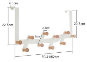 Nuovo Design Lavinia Home: Gancio per <span class=keywords><strong>Porta</strong></span> in Legno Resistente con 5-6 Ganci, <span class=keywords><strong>Appendiabiti</strong></span> Pieghevole da <span class=keywords><strong>Porta</strong></span> Bianco - Product Image 3