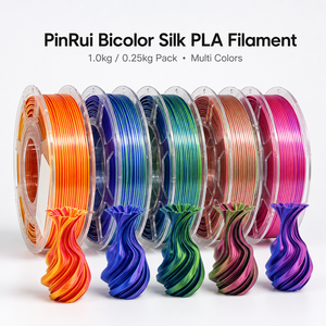 PinRui Bicolor 1.0kg 0.25kg Pack Multi Colors <b>Silk</b> PLA Filament - Product Image 1