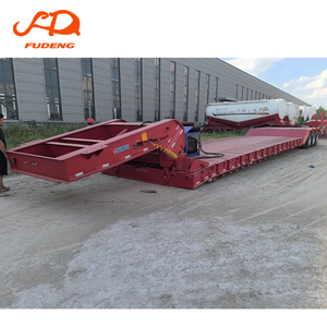 3/4-assige 40 <span class=keywords><strong>60</strong></span> 80 ton capaciteit gooseneck aanhangwagen, lowboy, laagbed, 100 ton lowboy, vlakke oplegger, multi transport - Product Image 2