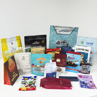 Sachet d'emballage pour café avec fermeture éclair, pochette en plastique pour aliments secs, sachet en aluminium pour thé, pochette personnalisée à fond plat pour snacks, noix et aliments pour animaux de compagnie