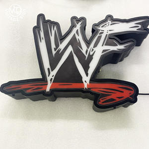 Enseigne lumineuse LED personnalisée style <span class=keywords><strong>WWE</strong></span>, affichage de logo 3D éclairé pour bar, salle de <span class=keywords><strong>jeux</strong></span> et décoration de fan pour mancave - Product Image 1