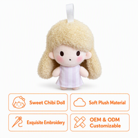 Pendentif poupée en peluche personnalisé OEM ODM, porte-clés mignon pour fille, breloque de sac, figurine en tissu doux, cadeau Kawaii pour enfants, décoration