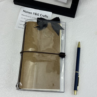 Cubierta Minimalista Transparente de Vinilo A6 para Agenda de Viaje, Encuadernación Elástica, Recargable, para Uso en Viajes y Oficina