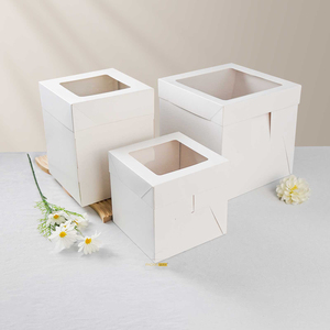 กล่องเค้กกระดาษแข็งใส ขนาด 8x8x8 นิ้ว กล่องเค้กขายส่ง บรรจุภัณฑ์เค้ก โรงงานซันไชน์ กล่องเค้ก - Product Image 2