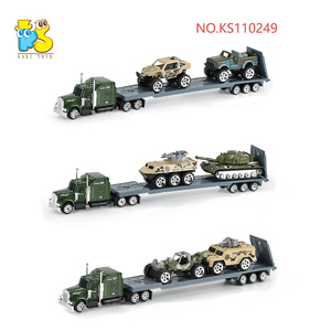 Camión Militar <span class=keywords><strong>de</strong></span> Ingeniería <span class=keywords><strong>de</strong></span> bomberos para niños, material <span class=keywords><strong>de</strong></span> aleación, con cabezal <span class=keywords><strong>de</strong></span> remolque, 2 coches deportivos, gran oferta - Product Image 6