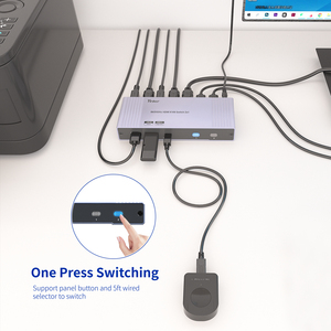 Conmutador KVM <span class=keywords><strong>HDMI</strong></span> 8K de 2 Puertos, Conmutador KVM <span class=keywords><strong>HDMI</strong></span> <span class=keywords><strong>2.1</strong></span> 8K a 60 Hz para 2 Computadoras, 1 <span class=keywords><strong>Monitor</strong></span>, 4 Puertos USB 3.0 - Product Image 6