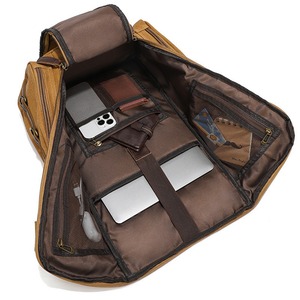 Cross Boarder Canvas Vintage <strong>Backpack</strong> Men's Outdoor Leisure <strong>Backpack</strong> Waterproof Large Capacity Travel Bag Computer <strong>Backpack</strong> - Product Image 4