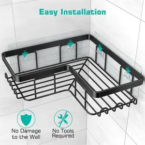 5 Packs Douche Caddy Opbergrek Muur Badkamer Planken Aan De Muur Gemonteerd Badkamer Organizer Rack Roestvrijstalen Badkamer Planken