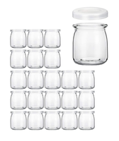 Botol mangkuk puding kaca kosong 100ml 200ml, dapat digunakan kembali untuk makanan penutup madu pernikahan dengan tutup gabus