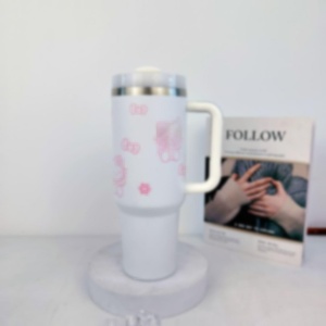 Wholesale KT St Double Wall Stainless Steel Insulated Water Bottle Branded New Luxury 40oz Tumbler Travel <b>Cup</b> With Handle - Product Image 1