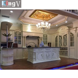KINGV Customize Portable Modern Design Home classic style vintage recycled solid wood furniture European kitchen cabinets