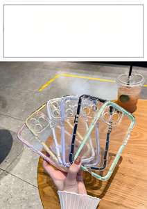 Funda adecuada para iPhone 15, borde luminoso, airbag, para iPhone 13 transparente, 11 a prueba de golpes, suave, XR con cobertura total de la lente - Product Image 4