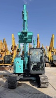 Excavatrice sur chenilles hydraulique Kobelco SK75SR d'occasion, 7 tonnes, modèle 2024, à très courte queue, d'origine japonaise, faible nombre d'heures de travail, godet de 0,4 m³