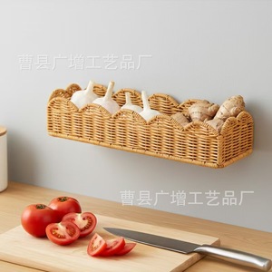 Rectangular Handmade <b>Rattan</b> Tabletop <b>Storage</b> <b>Basket</b> Eco-Friendly For Living Room Bedroom Hotel Restaurant Supplies - Product Image 2