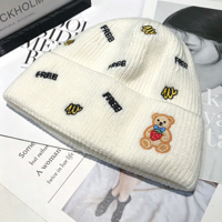 Nouvel arrivage Chapeau d'hiver en tissu tricoté mignon et joli motif personnalisé coloré, chaud et confortable
