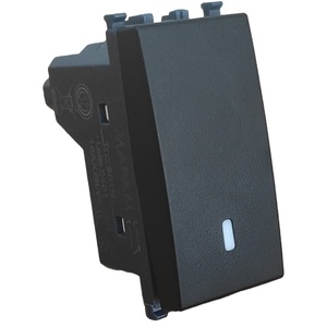 Interrupteur unipolaire noir 10A 250V pour variateurs Vimar Ark - Product Image 1