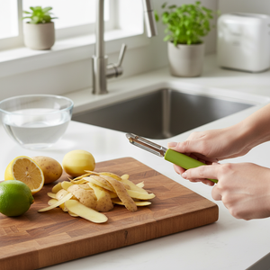 Pelapatate per Olive Line facile da usare strumento a mano eco-friendly per sbucciare le patate lime limoni funzionamento manuale sicuro - Product Image 3