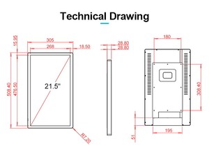 초슬림 21.5인치 네트워크 안드로이드 와이파이 3G 4G LCD 디지털 사이니지 미디어 플레이어 엘리베이터 디스플레이 - Product Image 6