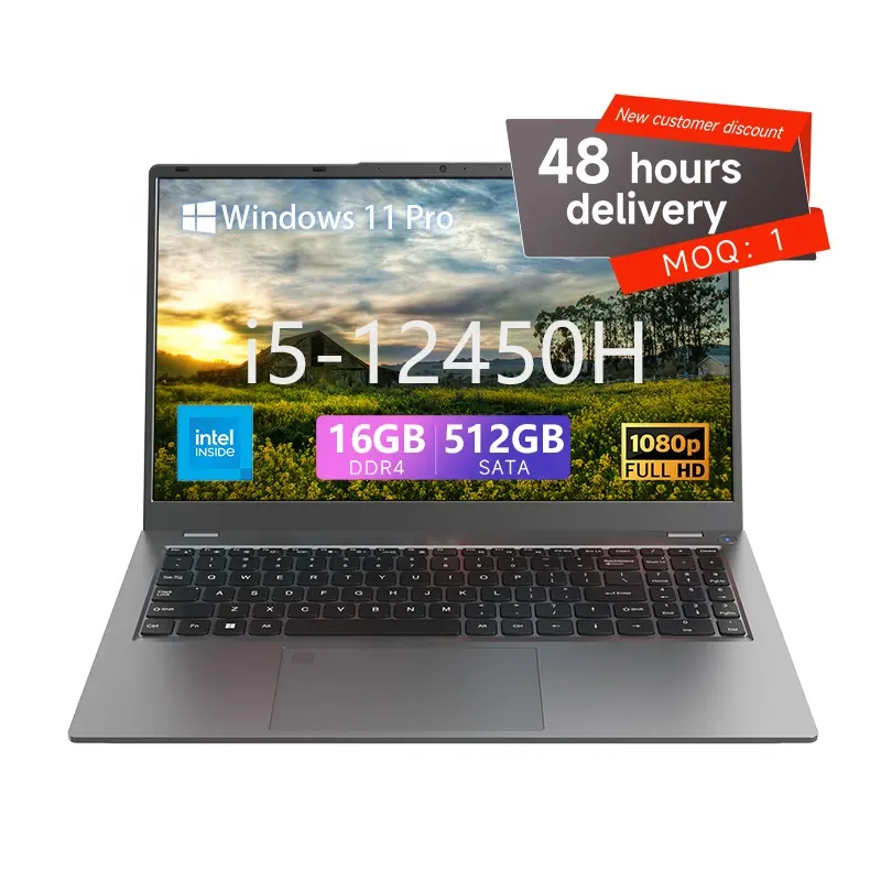 48 stunden lieferung 15,6 zoll win 11 laptops new core i5 i5-12450h 4.4ghz 16 gb ram 512 gb rom notebook pc computer gaming laptop